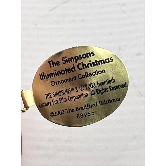 SIMPSONS Bradford Christmas Tree Ornament Illuminated "Homer Goes Nuclear" Bart - Picture 7 of 8